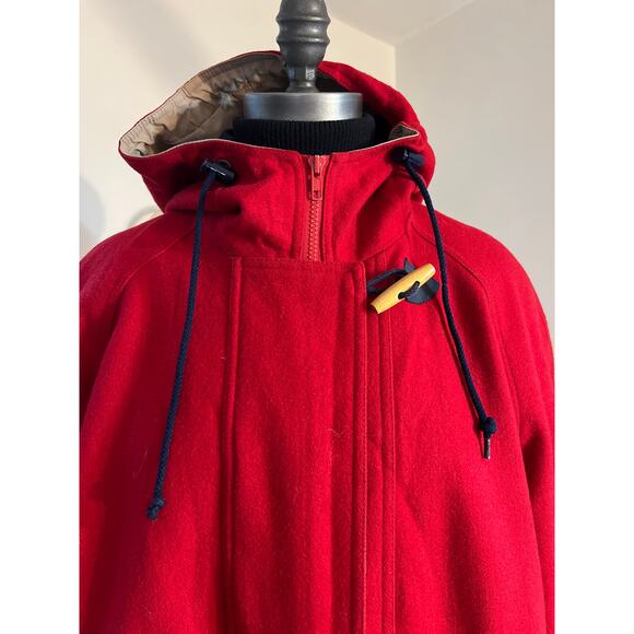 VTG women's Herman Kay wool red blend wool toggle‎ car coat 8 - Picture 2 of 12